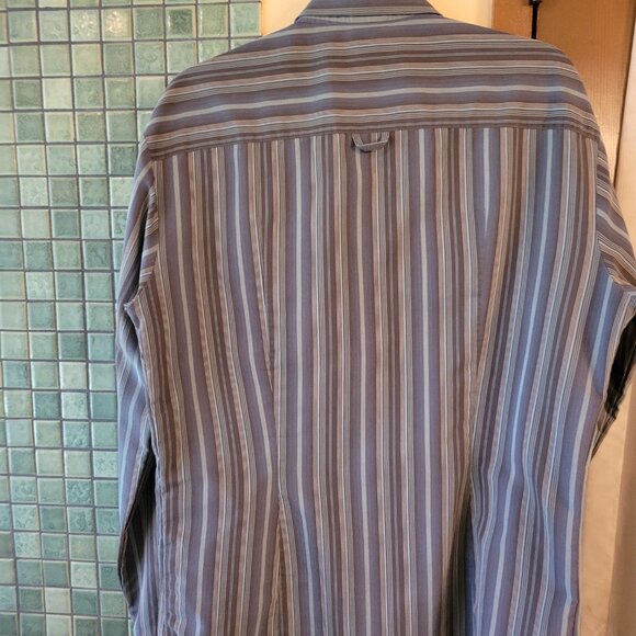 D&G By Dolce & Gabbana Blue striped button up. - Picture 6 of 9